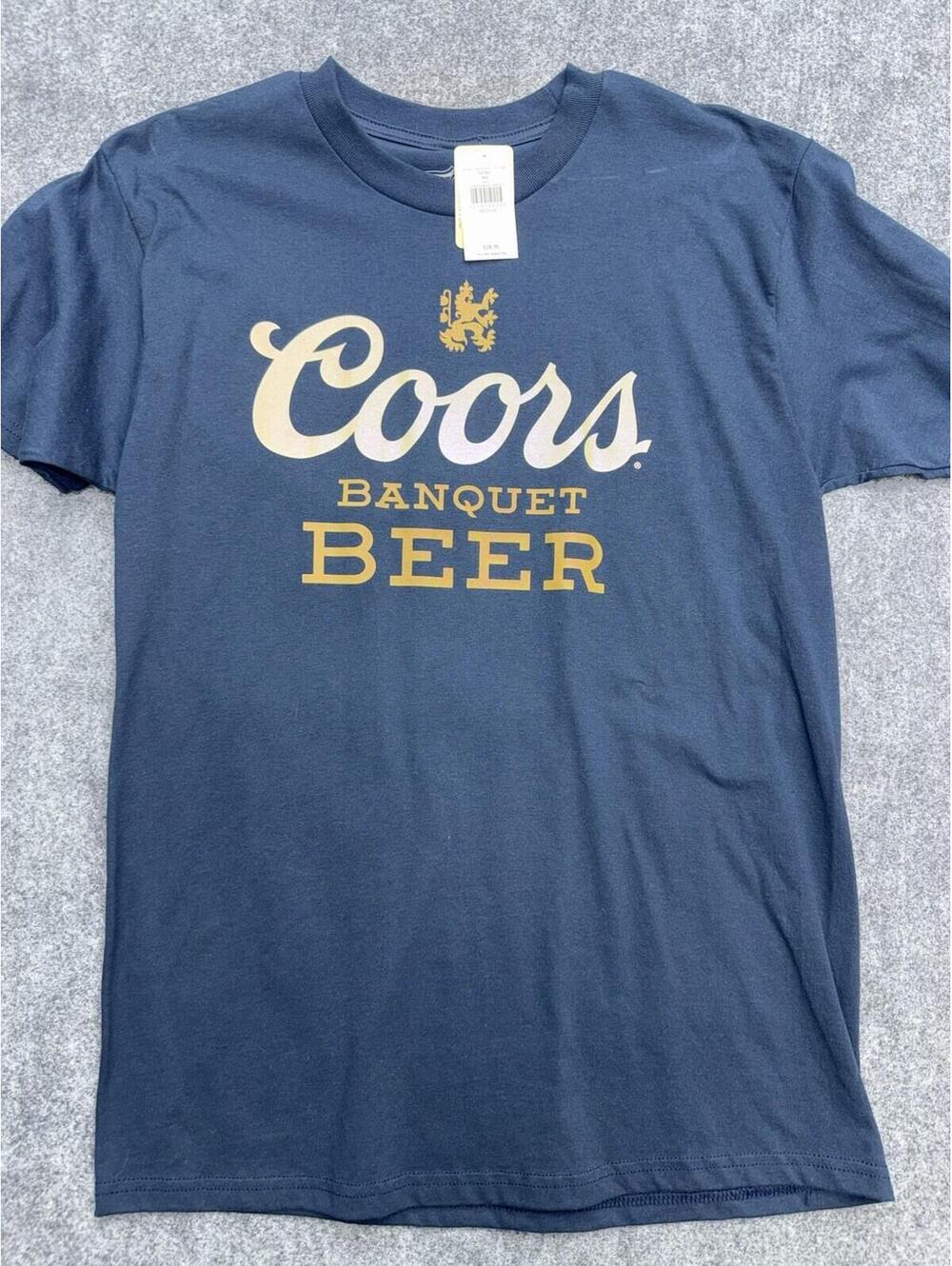 Coors Banquet Beer Lager Mens TeeLuv Navy T-Shirt Medium Buckle